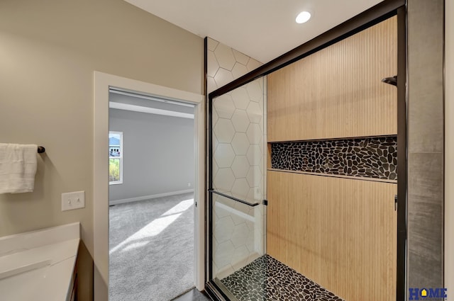 bathroom with an enclosed shower