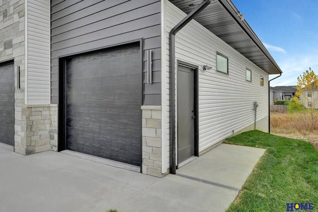 view of garage