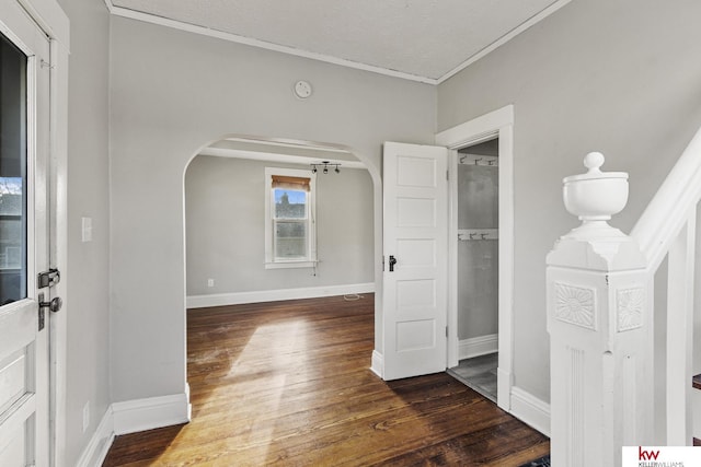 hallway featuring dark hardwood / wood-style floors