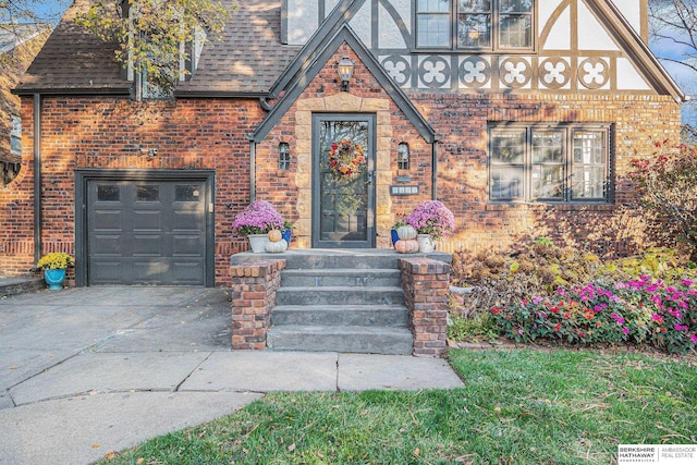 view of tudor home