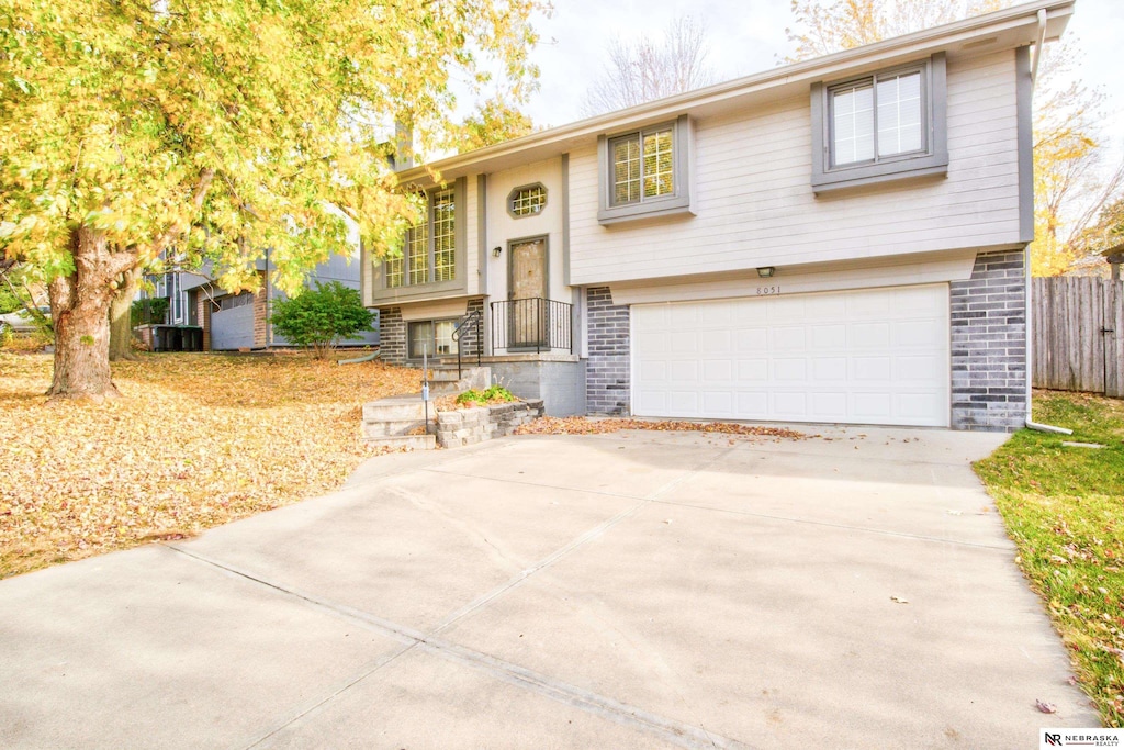 split foyer home with a garage