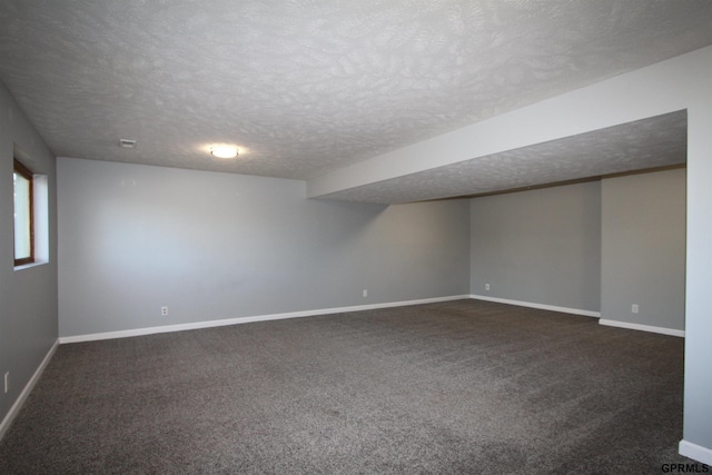 interior space with a textured ceiling