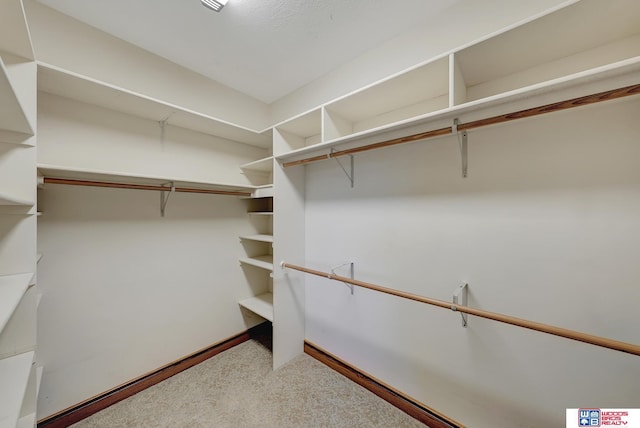 spacious closet with carpet floors