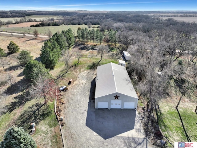 bird's eye view featuring a rural view