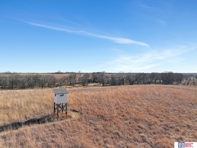 view of yard with a rural view