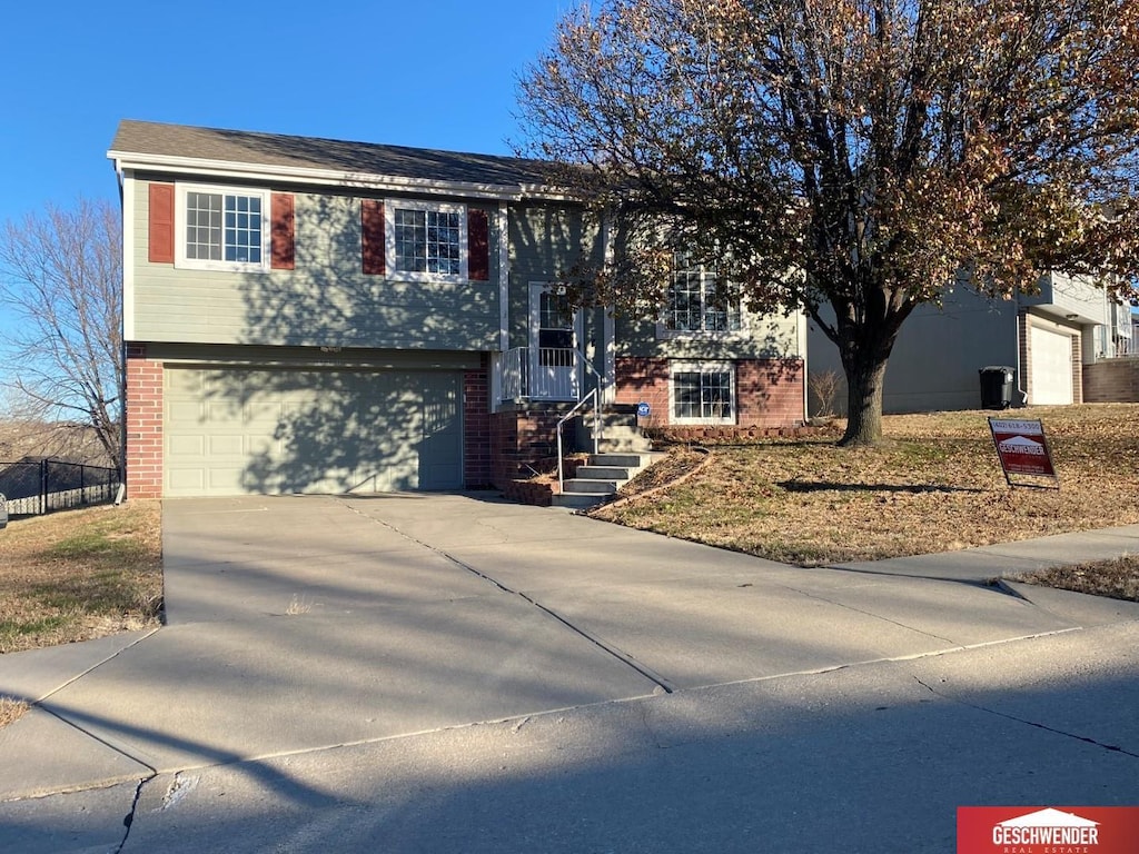 split foyer home with a garage