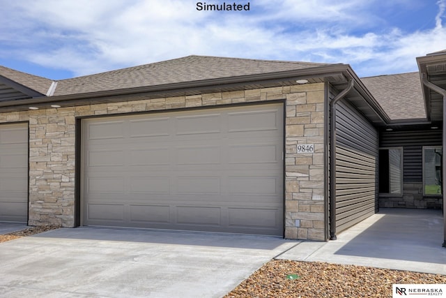 view of garage