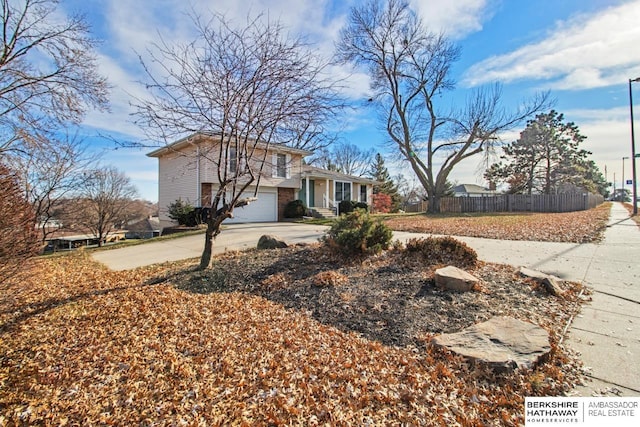 tri-level home with a garage