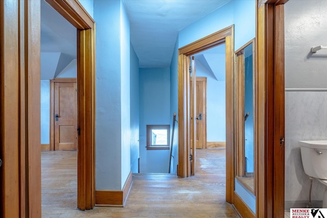 hall featuring light hardwood / wood-style flooring