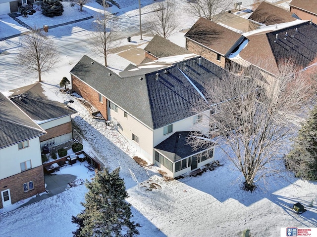 view of snowy aerial view