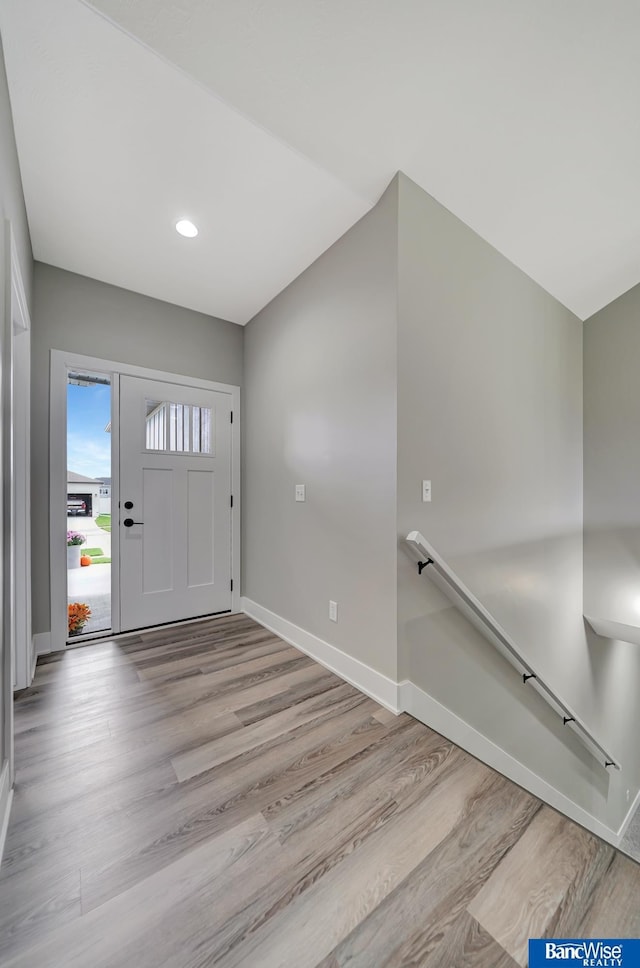 entrance foyer featuring light hardwood / wood-style flooring