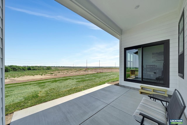 view of patio featuring a rural view