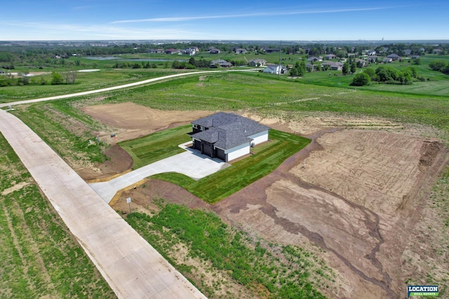 bird's eye view featuring a rural view