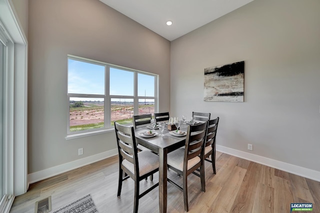 dining area featuring light hardwood / wood-style floors