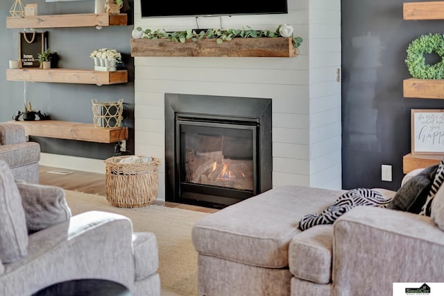 living room featuring wood-type flooring