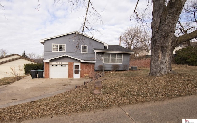 tri-level home with a garage