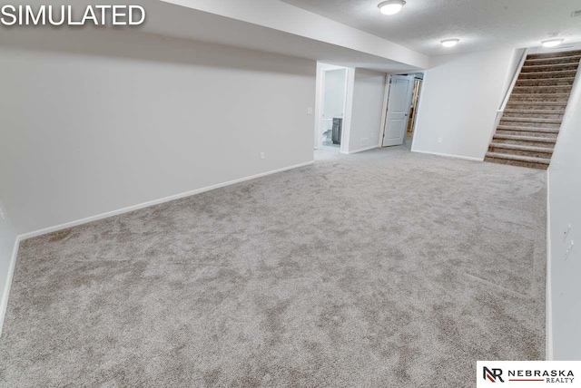 basement with carpet floors