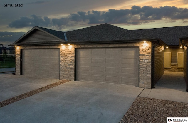 ranch-style home featuring a garage