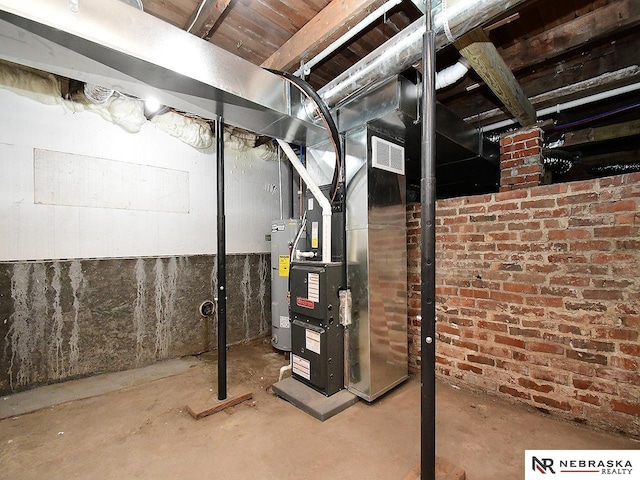 utilities with heating unit and electric water heater