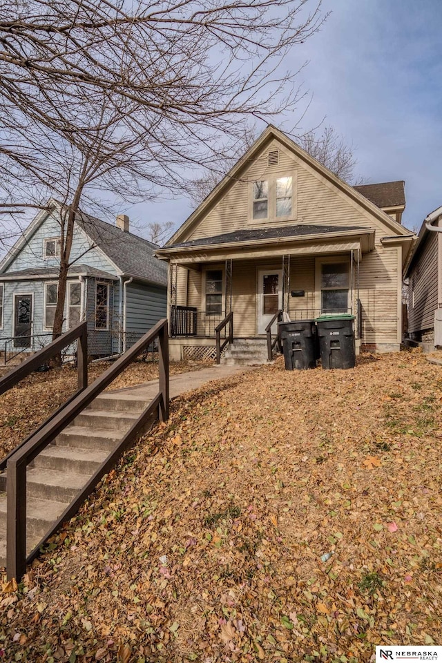 bungalow featuring covered porch