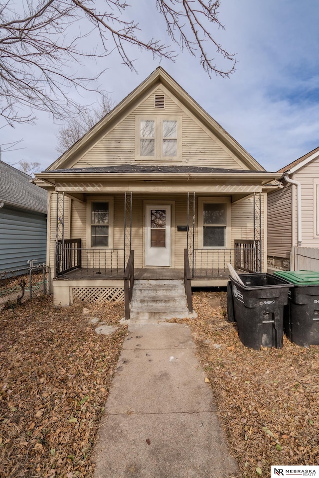 bungalow-style home with a porch