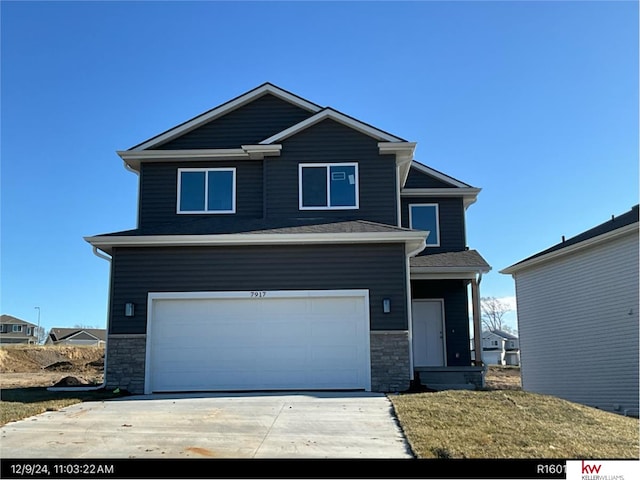 view of front of house with a garage