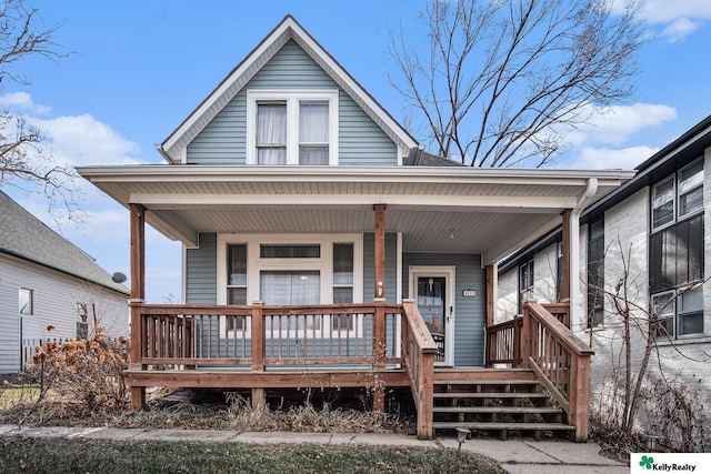 view of front of property with a porch