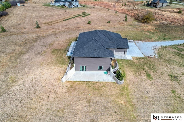 aerial view with a rural view