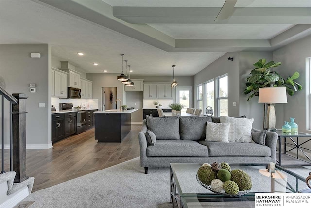 living room featuring hardwood / wood-style floors