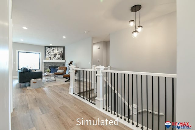 hallway featuring light hardwood / wood-style flooring