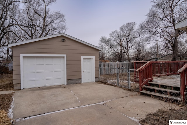 view of garage