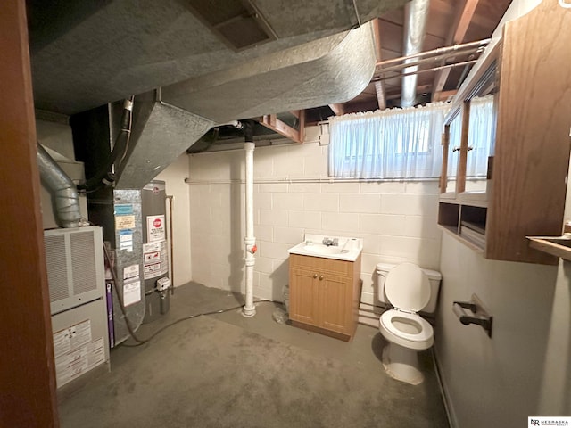 basement with sink