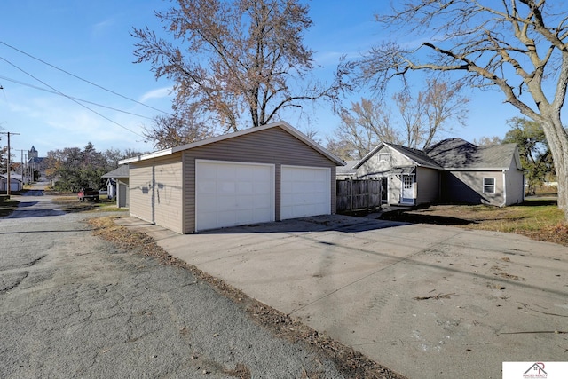 view of garage