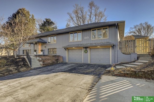 view of front of home with a garage