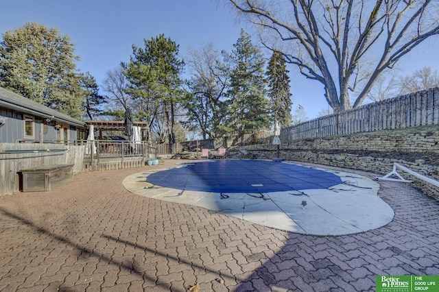 view of pool with a patio