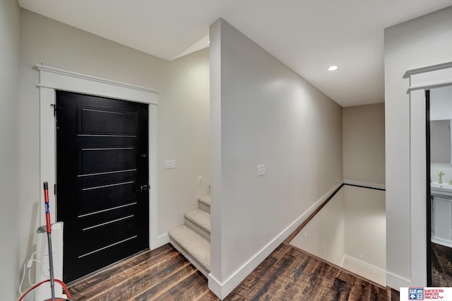 entryway featuring dark hardwood / wood-style flooring