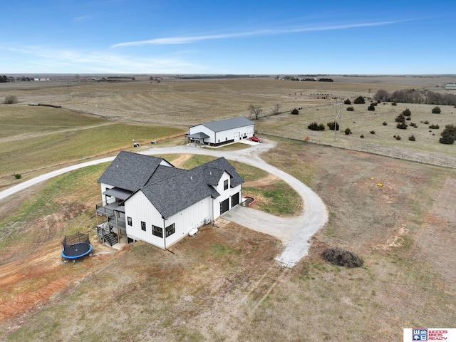 bird's eye view featuring a rural view