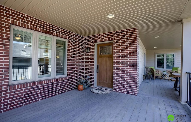 wooden deck with covered porch