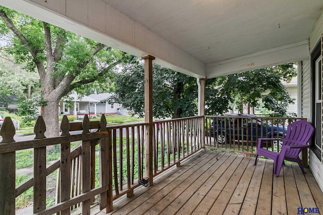 deck featuring a porch