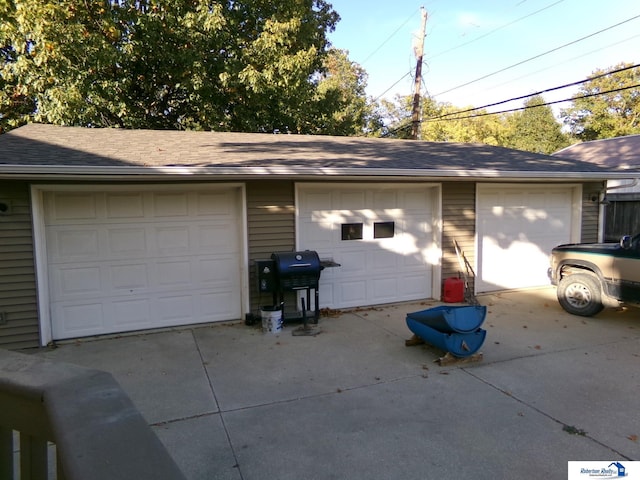 view of garage