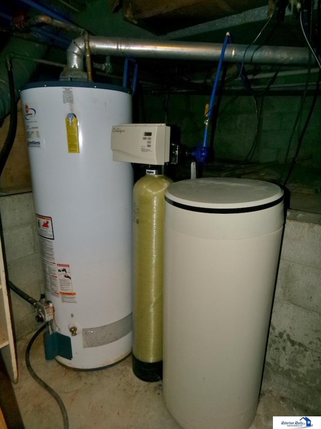 utilities featuring gas water heater