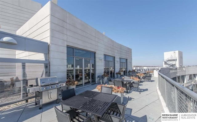 view of patio / terrace with a grill