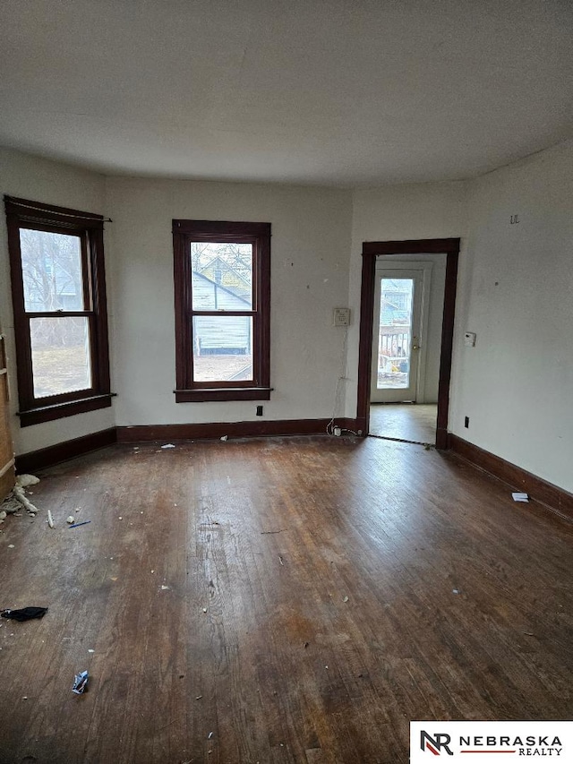 interior space featuring dark wood-type flooring and a wealth of natural light