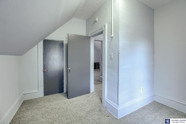 bonus room featuring carpet and lofted ceiling