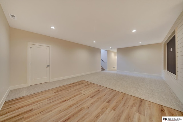 empty room featuring light hardwood / wood-style floors