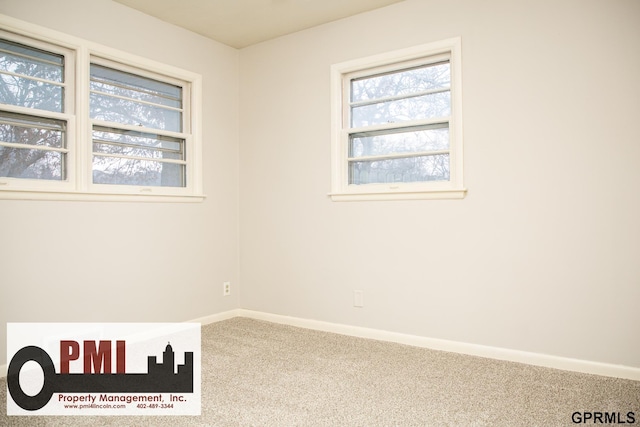 unfurnished room featuring carpet flooring