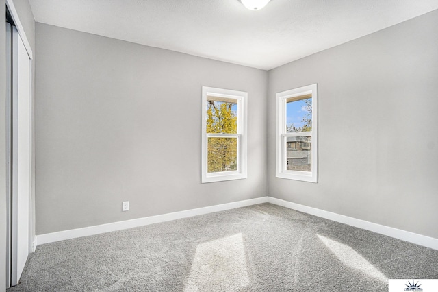 unfurnished room with carpet flooring