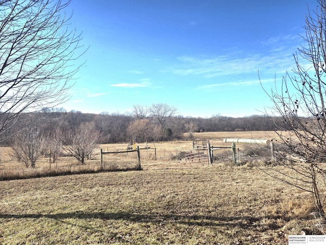 view of yard featuring a rural view