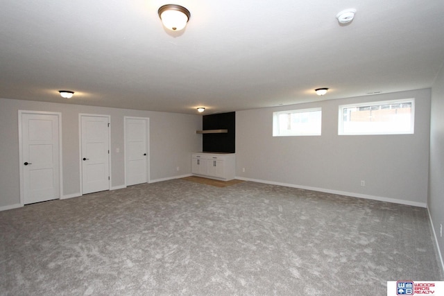 basement with carpet