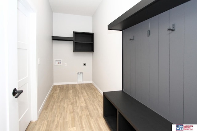 mudroom featuring light hardwood / wood-style floors